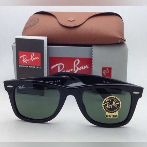 LIKE NEW RayBan Wayfarers RB2140 Black Ray ban Sunglasses - Picture 3 of 16